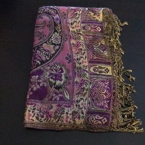 Purple and gold pashmina